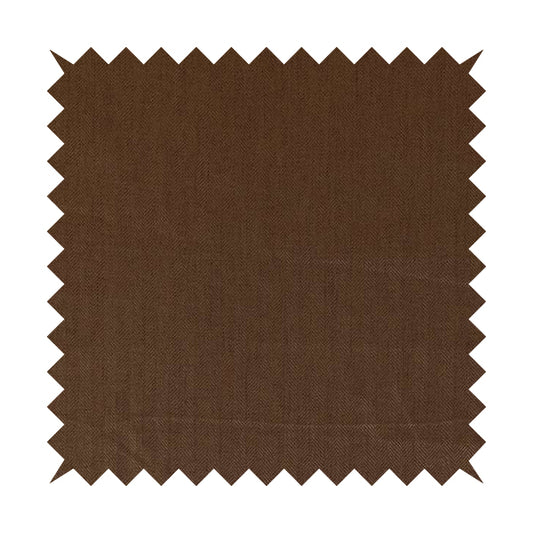 Aldwych Herringbone Soft Wool Textured Chenille Material Brown Furnishing Fabric
