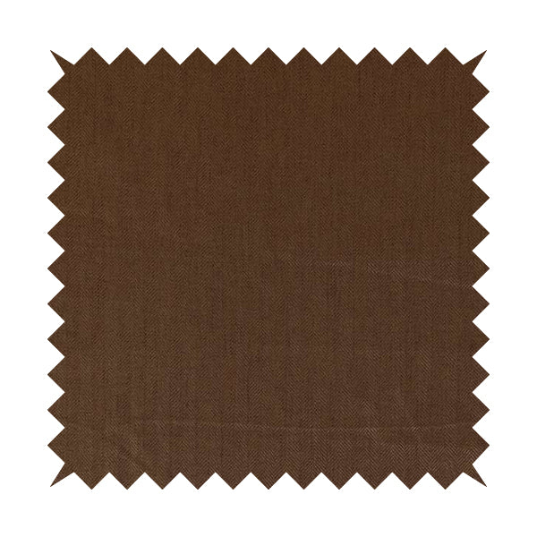 Aldwych Herringbone Soft Wool Textured Chenille Material Brown Furnishing Fabric - Made To Measure Curtains