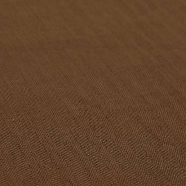 Aldwych Herringbone Soft Wool Textured Chenille Material Brown Furnishing Fabric - Made To Measure Curtains