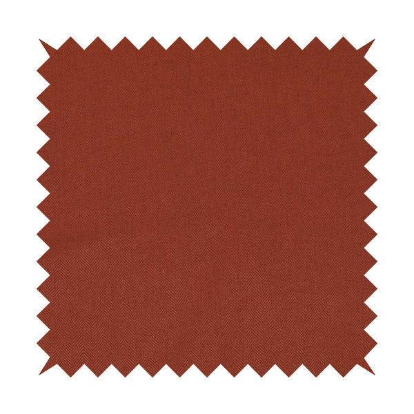 Aldwych Herringbone Soft Wool Textured Chenille Material Burnt Orange Furnishing Fabric - Made To Measure Curtains