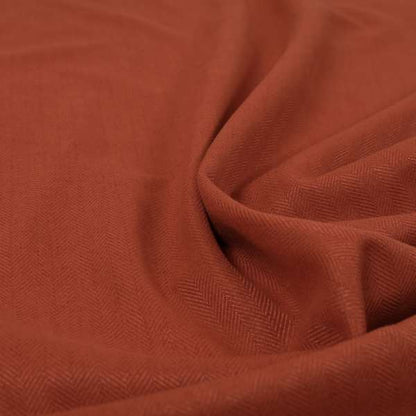 Aldwych Herringbone Soft Wool Textured Chenille Material Burnt Orange Furnishing Fabric - Made To Measure Curtains