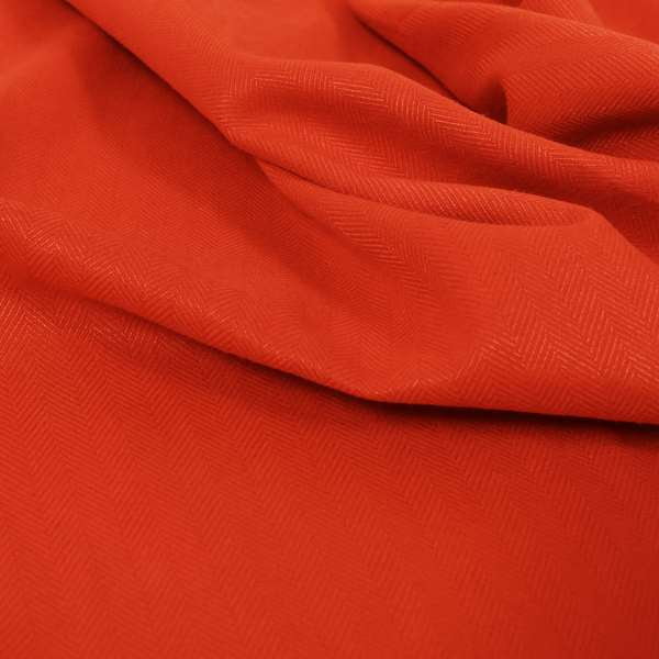 Aldwych Herringbone Soft Wool Textured Chenille Material Red Furnishing Fabric - Made To Measure Curtains