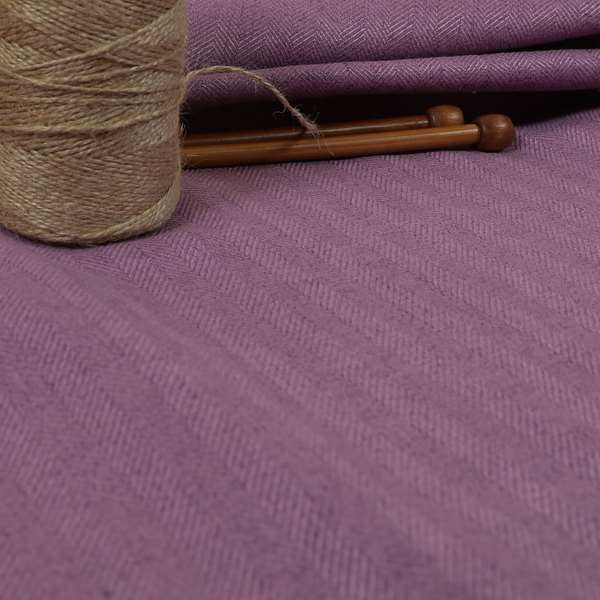 Aldwych Herringbone Soft Wool Textured Chenille Material Amethyst Purple Furnishing Fabric - Made To Measure Curtains