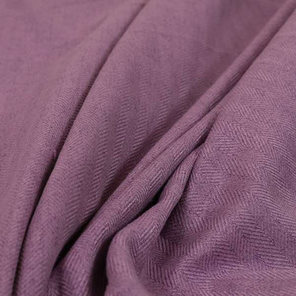 Aldwych Herringbone Soft Wool Textured Chenille Material Amethyst Purple Furnishing Fabric - Made To Measure Curtains