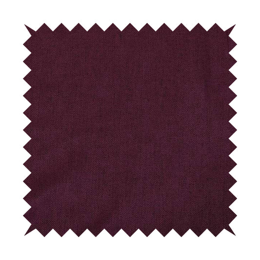 Aldwych Herringbone Soft Wool Textured Chenille Material Purple Furnishing Fabric