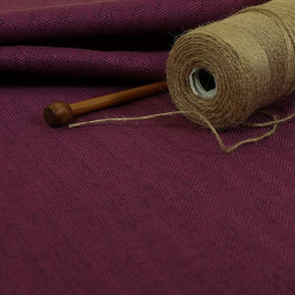 Aldwych Herringbone Soft Wool Textured Chenille Material Purple Furnishing Fabric - Made To Measure Curtains