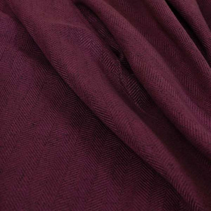 Aldwych Herringbone Soft Wool Textured Chenille Material Purple Furnishing Fabric - Made To Measure Curtains