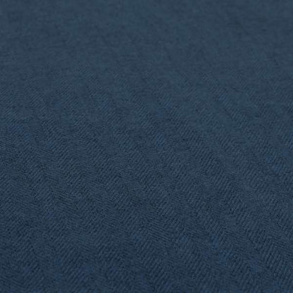 Aldwych Herringbone Soft Wool Textured Chenille Material Navy Blue Furnishing Fabric - Roman Blinds