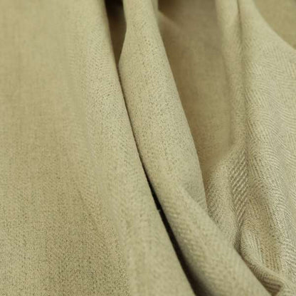 Aldwych Herringbone Soft Wool Textured Chenille Material Beige Furnishing Fabric - Made To Measure Curtains