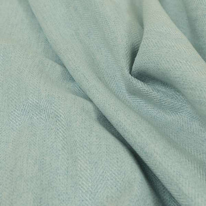 Aldwych Herringbone Soft Wool Textured Chenille Material Sky Blue Furnishing Fabric - Made To Measure Curtains