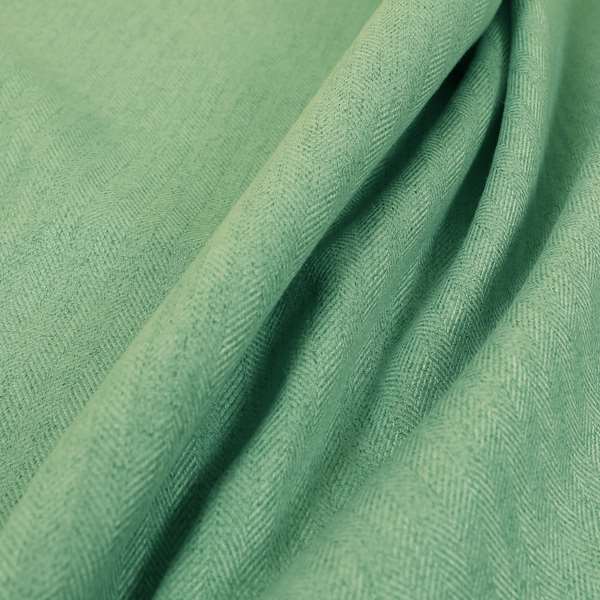 Aldwych Herringbone Soft Wool Textured Chenille Material Teal Green Grass Furnishing Fabric - Made To Measure Curtains