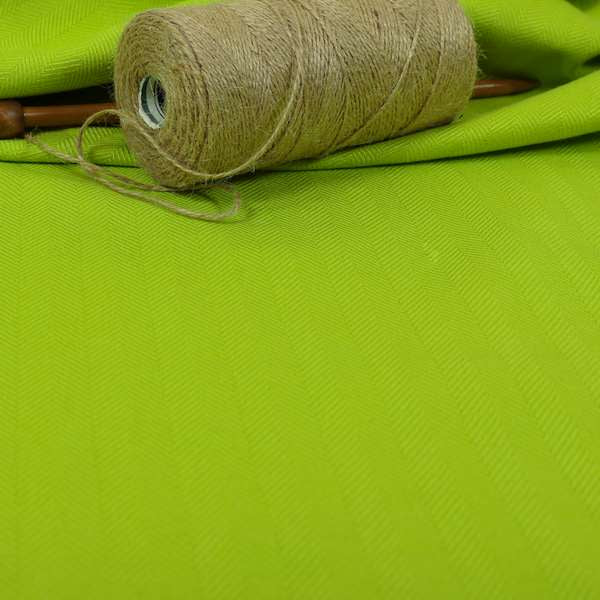 Aldwych Herringbone Soft Wool Textured Chenille Material Lime Green Furnishing Fabric - Roman Blinds