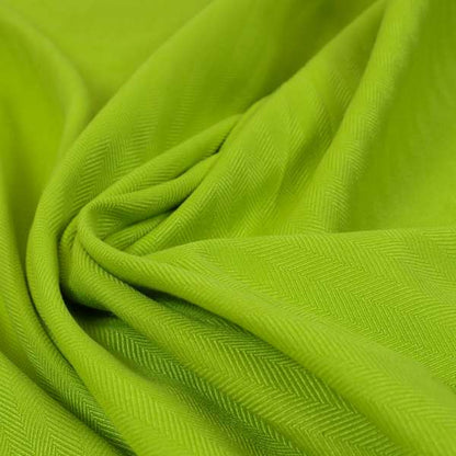 Aldwych Herringbone Soft Wool Textured Chenille Material Lime Green Furnishing Fabric - Handmade Cushions