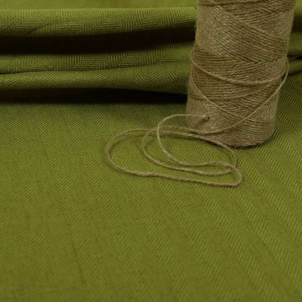 Aldwych Herringbone Soft Wool Textured Chenille Material Green Grass Furnishing Fabric - Made To Measure Curtains