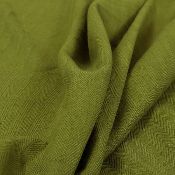Aldwych Herringbone Soft Wool Textured Chenille Material Green Grass Furnishing Fabric - Roman Blinds