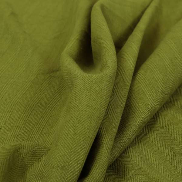 Aldwych Herringbone Soft Wool Textured Chenille Material Green Grass Furnishing Fabric - Handmade Cushions