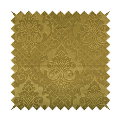 Alvaro Velveteen Embossed Damask Pattern Upholstery Curtains Fabric In Green Grass Colour - Made To Measure Curtains