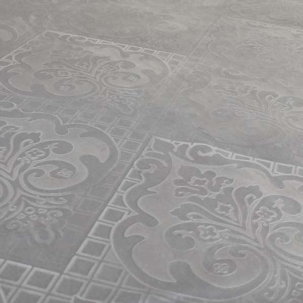 Alvaro Velveteen Embossed Damask Pattern Upholstery Curtains Fabric In Silver Velvet Colour - Made To Measure Curtains