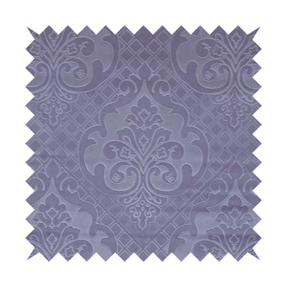 Alvaro Velveteen Embossed Damask Pattern Upholstery Curtains Fabric In Lilac Purple Velvet Colour - Handmade Cushions