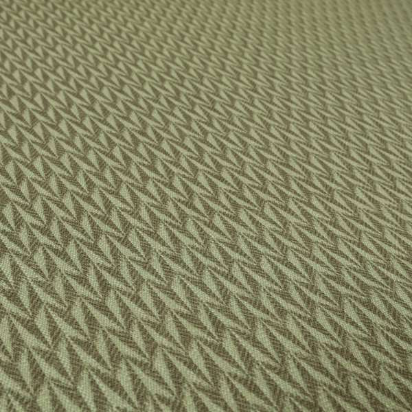 Arlington Geometric Pattern Printed On Linen Effect Chenille Material Brown Coloured Furnishing Fabrics