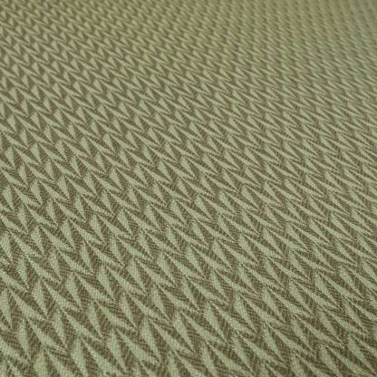 Arlington Geometric Pattern Printed On Linen Effect Chenille Material Brown Coloured Furnishing Fabrics