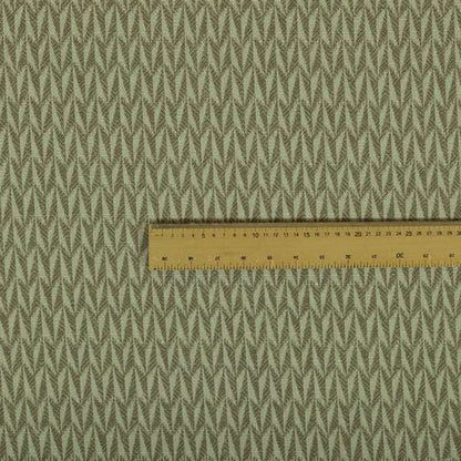 Arlington Geometric Pattern Printed On Linen Effect Chenille Material Brown Coloured Furnishing Fabrics