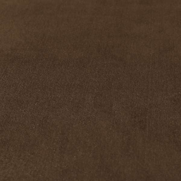 Austin Low Velour Chenille Velvet Soft Upholstery Fabric Brown Chocolate Colour - Made To Measure Curtains