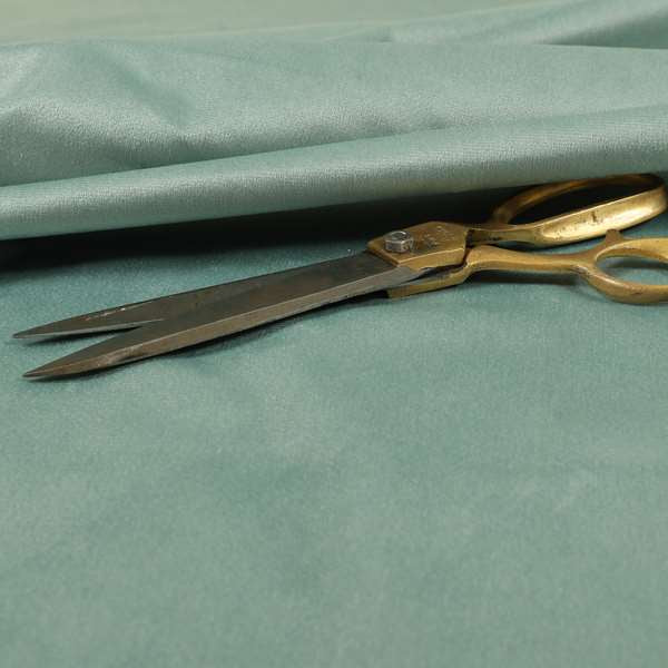 Austin Low Velour Chenille Velvet Soft Upholstery Fabric Aqua Green Colour - Made To Measure Curtains