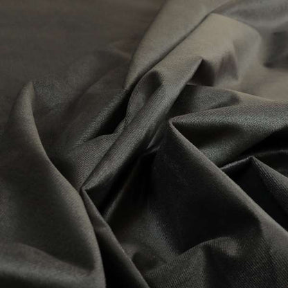 Austin Low Velour Chenille Velvet Soft Upholstery Fabric Grey Black Colour - Roman Blinds