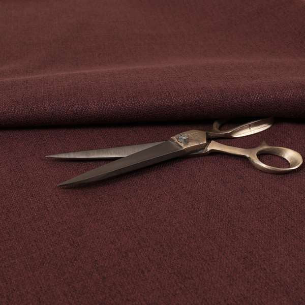 Abbotsford Super Soft Basket Weave Material Dual Purpose Upholstery Curtains Fabric In Red Burgundy - Handmade Cushions