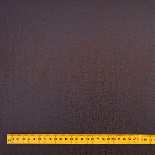 Alligator Pattern On Faux Leather In Brown Colour Upholstery Fabric