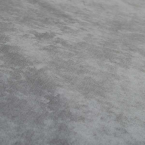 Ammara Soft Crushed Chenille Upholstery Fabric Silver Grey Colour