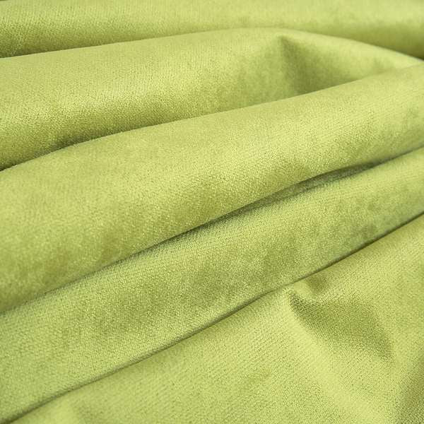 Ammara Soft Crushed Chenille Upholstery Fabric Lemon Lime Green Colour - Made To Measure Curtains