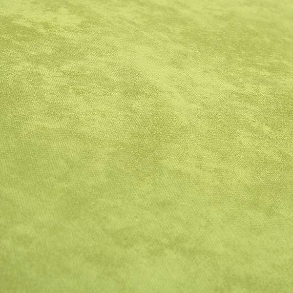 Ammara Soft Crushed Chenille Upholstery Fabric Lemon Lime Green Colour