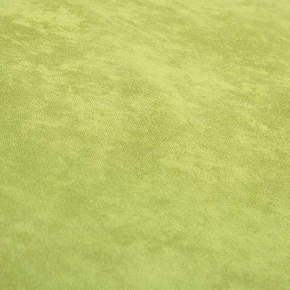 Ammara Soft Crushed Chenille Upholstery Fabric Lemon Lime Green Colour
