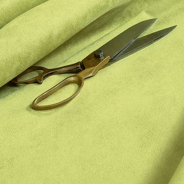 Ammara Soft Crushed Chenille Upholstery Fabric Lemon Lime Green Colour - Roman Blinds