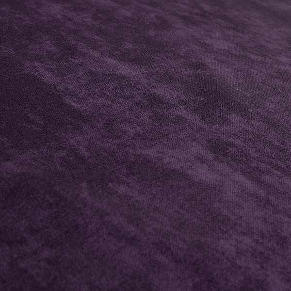 Ammara Soft Crushed Chenille Upholstery Fabric Plum Purple Colour