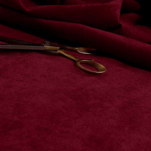 Ammara Soft Crushed Chenille Upholstery Fabric Cardinal Red Colour - Handmade Cushions