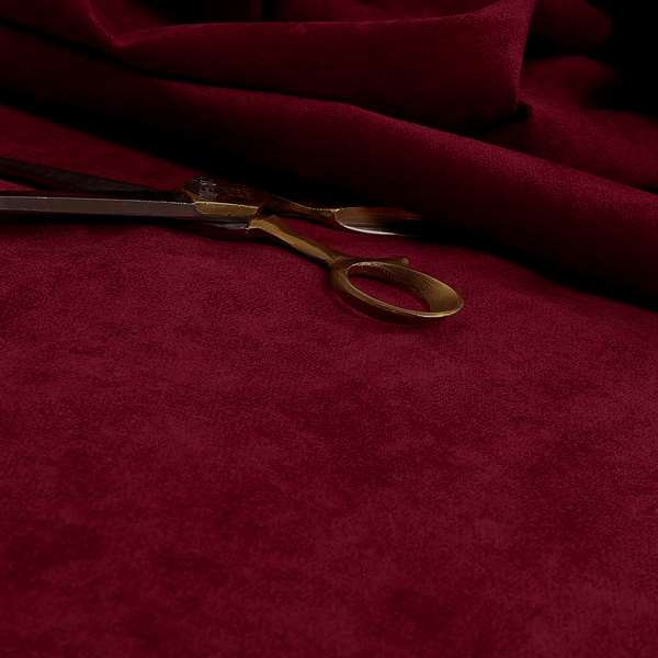 Ammara Soft Crushed Chenille Upholstery Fabric Cardinal Red Colour