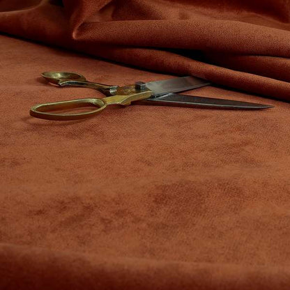 Ammara Soft Crushed Chenille Upholstery Fabric Terra Burnt Orange Colour - Handmade Cushions