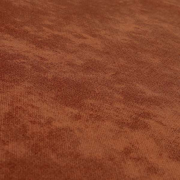 Ammara Soft Crushed Chenille Upholstery Fabric Terra Burnt Orange Colour - Handmade Cushions