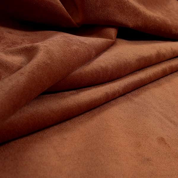 Ammara Soft Crushed Chenille Upholstery Fabric Terra Burnt Orange Colour