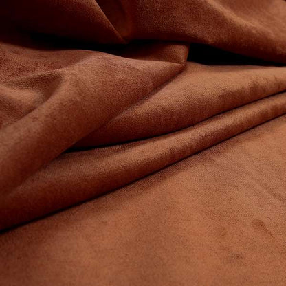 Ammara Soft Crushed Chenille Upholstery Fabric Terra Burnt Orange Colour