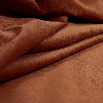 Ammara Soft Crushed Chenille Upholstery Fabric Terra Burnt Orange Colour - Made To Measure Curtains