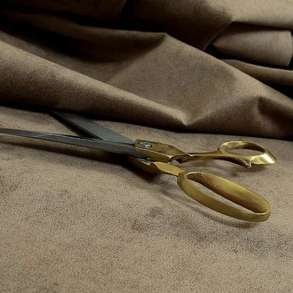 Ammara Soft Crushed Chenille Upholstery Fabric Taupe Brown Colour - Roman Blinds