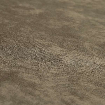 Ammara Soft Crushed Chenille Upholstery Fabric Taupe Brown Colour