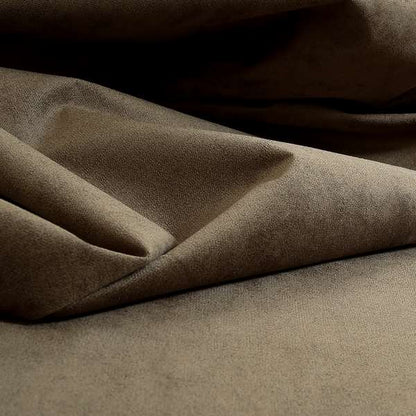 Ammara Soft Crushed Chenille Upholstery Fabric Taupe Brown Colour