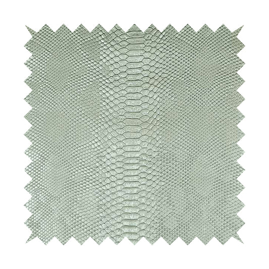 Anaconda Textured Pattern Designer Silver Colour Vinyl Upholstery Fabric