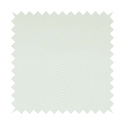 Anaconda Textured Pattern Designer White Colour Vinyl Upholstery Fabric