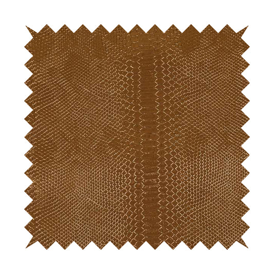 Anaconda Textured Pattern Designer Rustic Gold Colour Vinyl Upholstery Fabric
